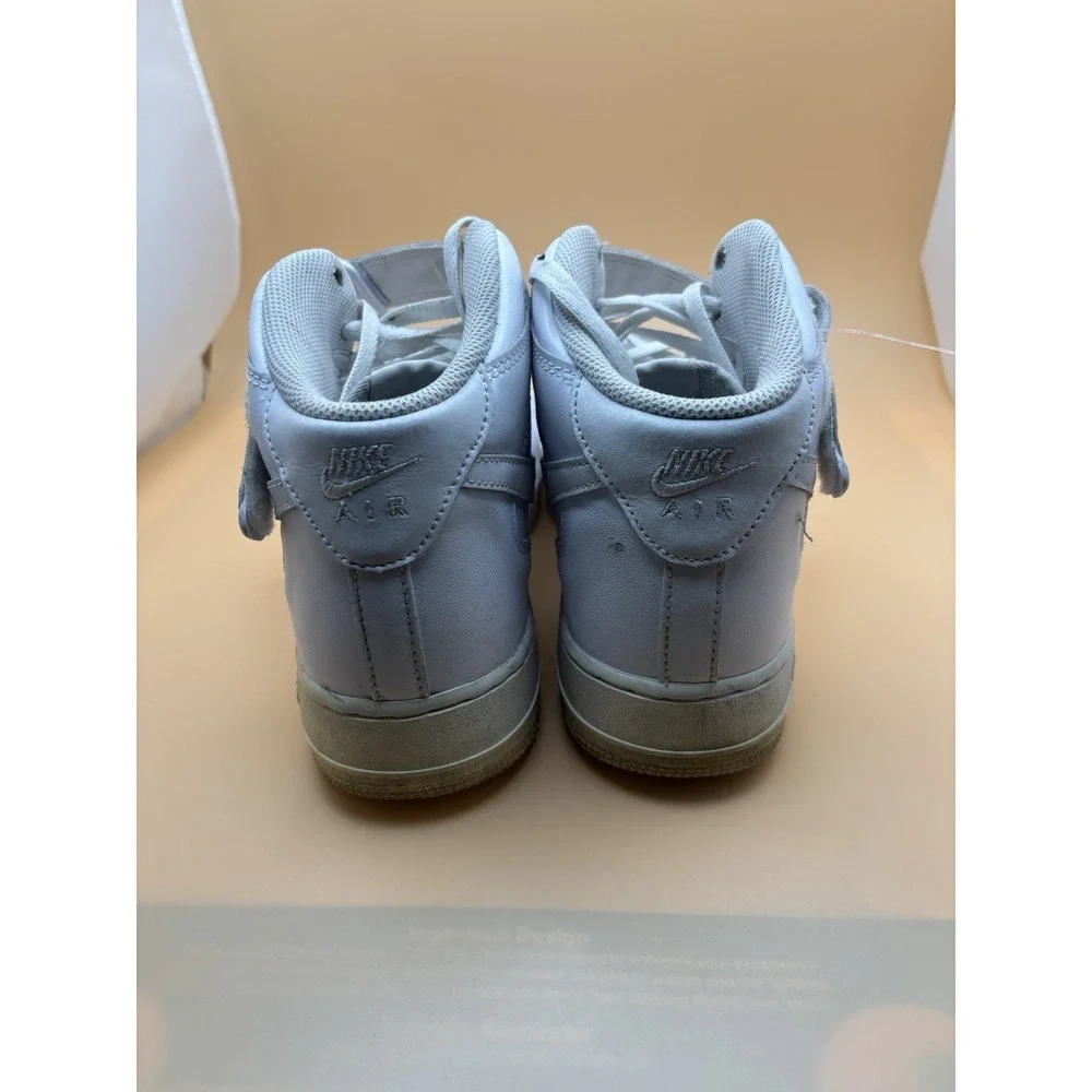 Nike Air Force 1 Mid 07 Mens White Leather Sneakers 315123-111 Mid-Top Shoes